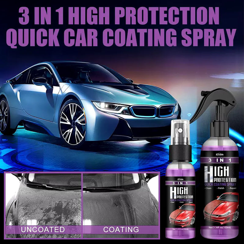 Proteção 3 em 1 para Carros – Spray com Nano Revestimento Cerâmico 100ml