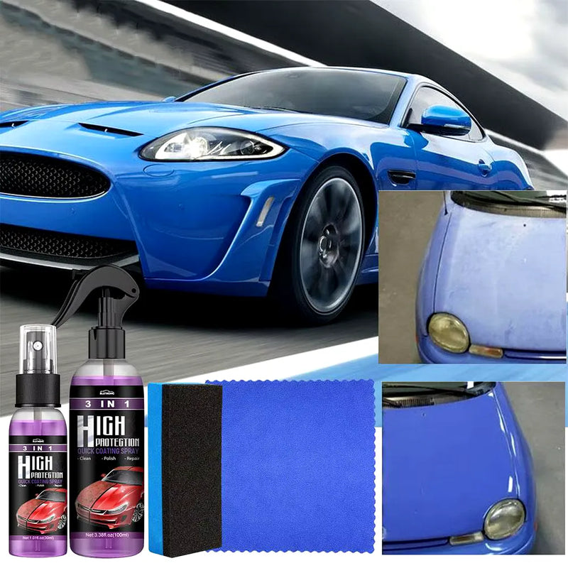 Proteção 3 em 1 para Carros – Spray com Nano Revestimento Cerâmico 100ml