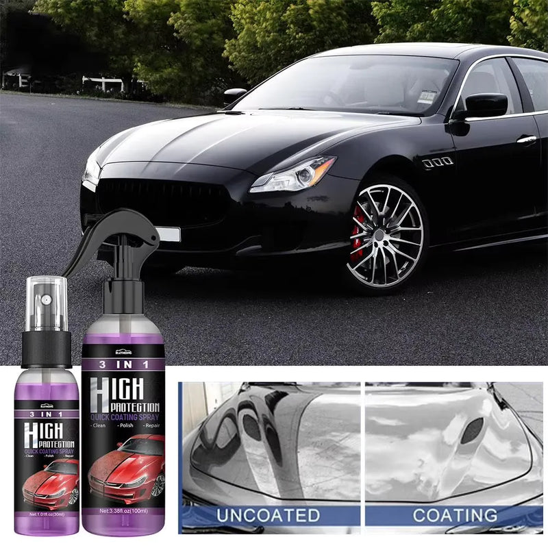 Proteção 3 em 1 para Carros – Spray com Nano Revestimento Cerâmico 100ml