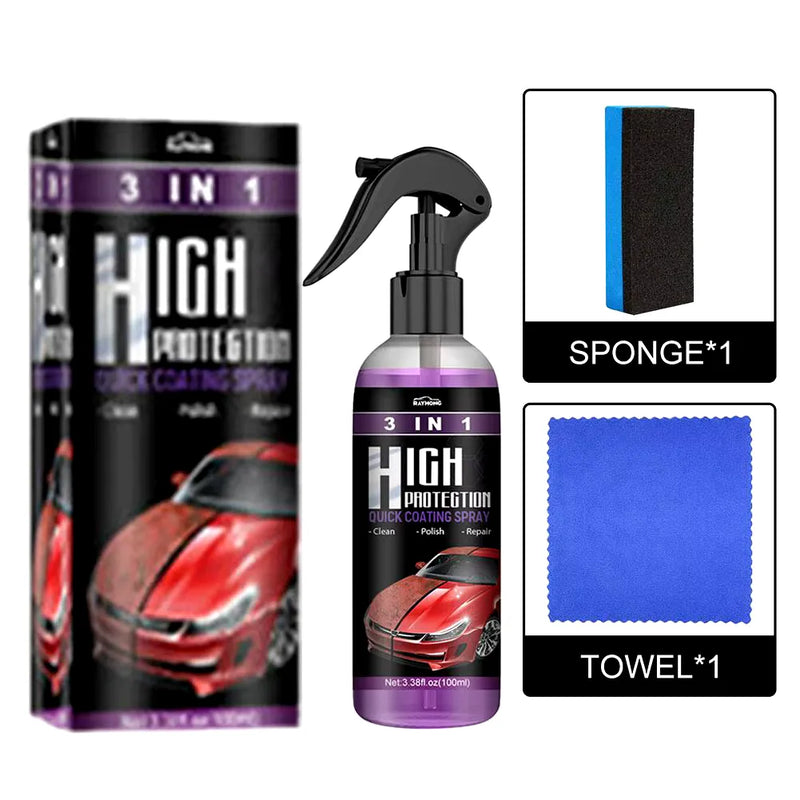 Proteção 3 em 1 para Carros – Spray com Nano Revestimento Cerâmico 100ml